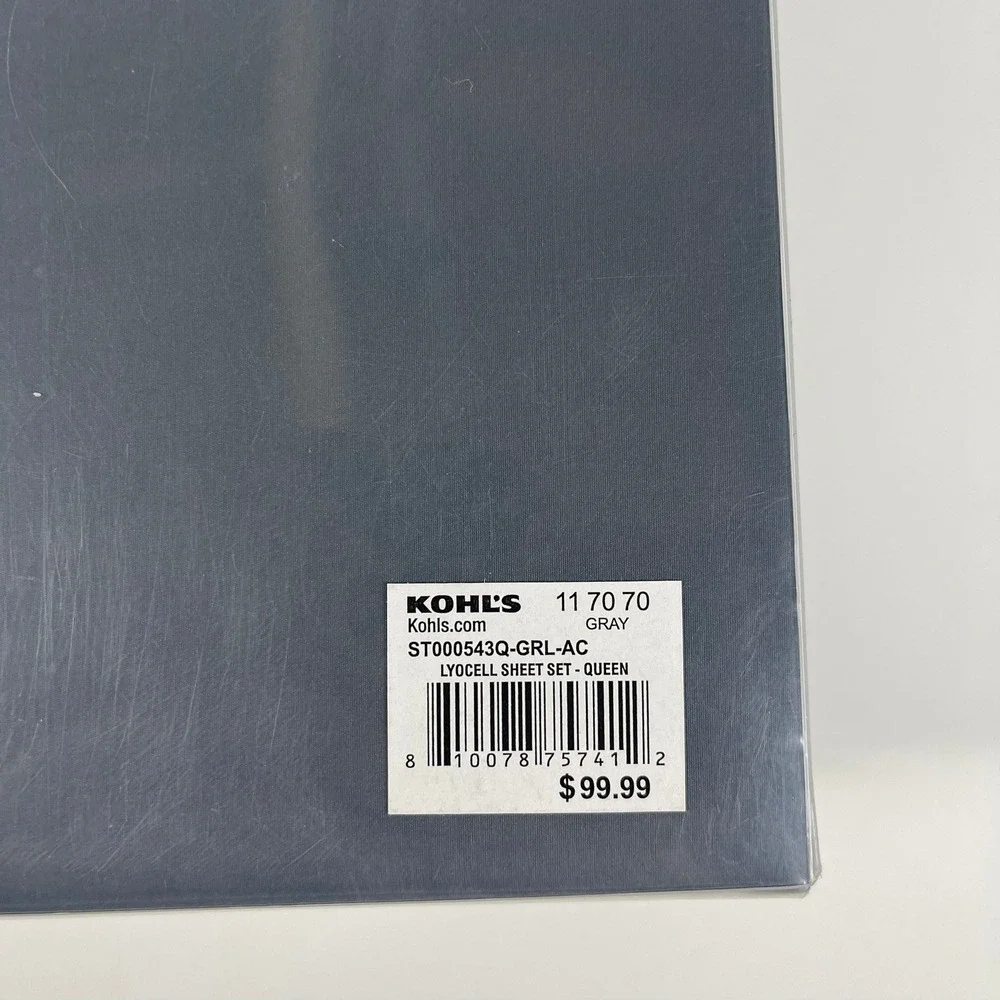 Columbia Silky Soft Luxury Queen Sheet Set Gray 4pc Lyocell 18in Deep Pocket